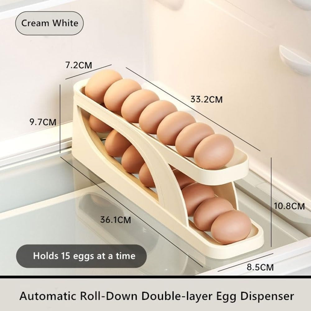 2 Tier Egg Organizer – Automatic Scrolling Egg Rack
