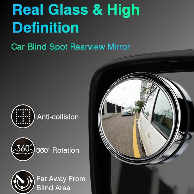 2pcs Round Blind Spot Mirrors – Wide-Angle Lens for Cars, SUVs & Trucks