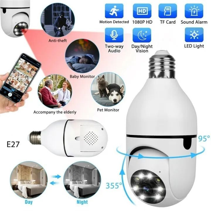 Smart Bulb Security Camera | 1080P Full HD WiFi CCTV