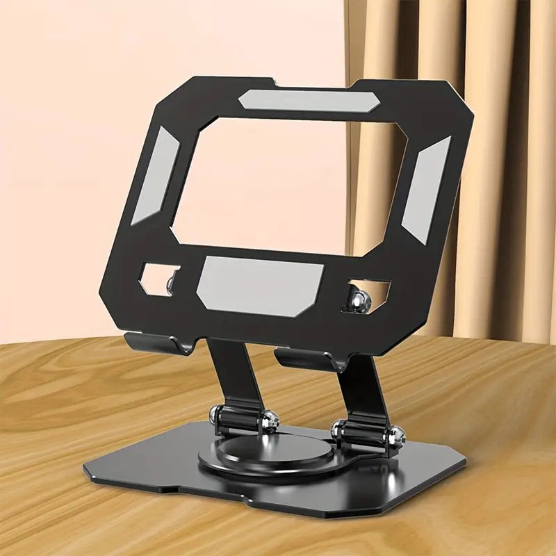 360° Rotating Metal Tablet & Mobile Stand – Adjustable, Foldable & Cooling Design