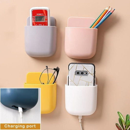 3 Pcs U Shape Wall Mounted Mobile & Remote Holder | Multifunctional Storage Case
