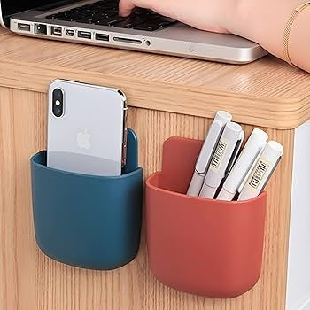 3 Pcs U Shape Wall Mounted Mobile & Remote Holder | Multifunctional Storage Case