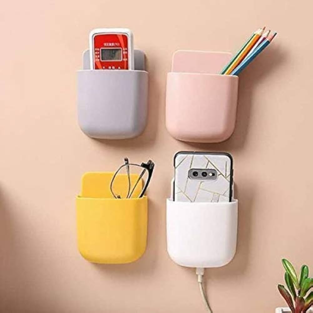 3 Pcs U Shape Wall Mounted Mobile & Remote Holder | Multifunctional Storage Case