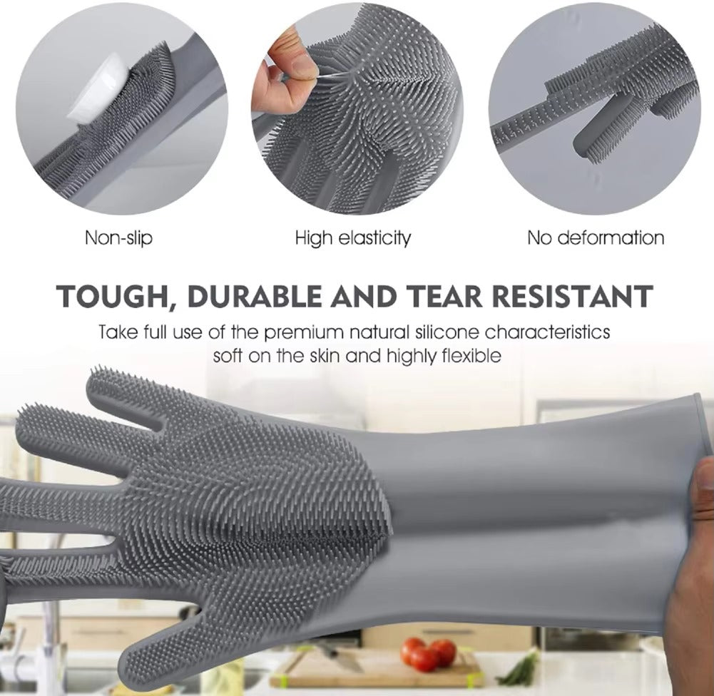 Silicone Washing Gloves – Waterproof, Heat Resistant & Multi-Purpose