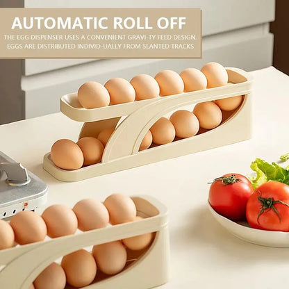 2 Tier Egg Organizer – Automatic Scrolling Egg Rack
