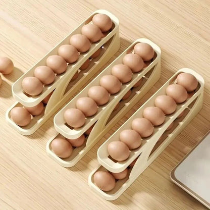 2 Tier Egg Organizer – Automatic Scrolling Egg Rack