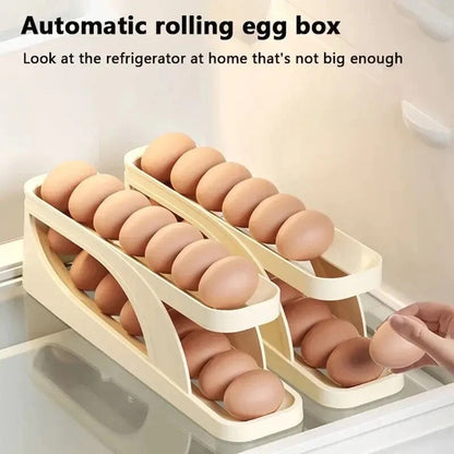 2 Tier Egg Organizer – Automatic Scrolling Egg Rack