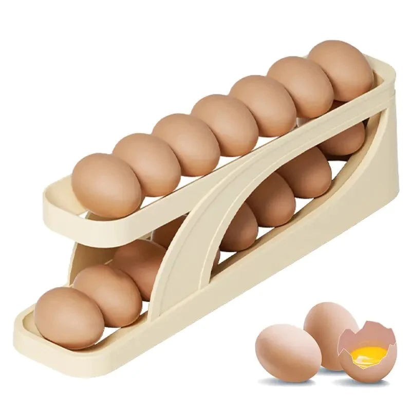 2 Tier Egg Organizer – Automatic Scrolling Egg Rack