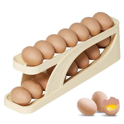2 Tier Egg Organizer – Automatic Scrolling Egg Rack