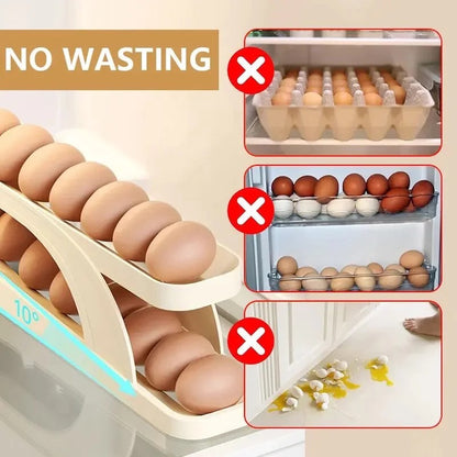 2 Tier Egg Organizer – Automatic Scrolling Egg Rack