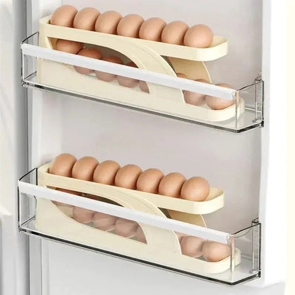2 Tier Egg Organizer – Automatic Scrolling Egg Rack